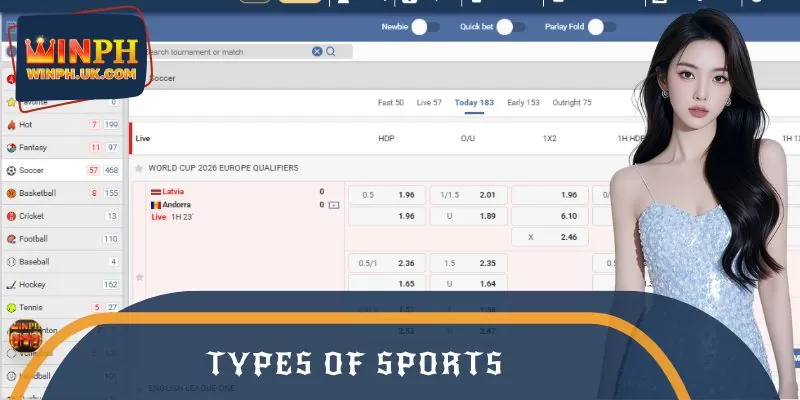 Sports Categories Available at WINPH Sport